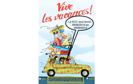 VACANCES D’ÉTÉ : FERMETURE DU KCC.