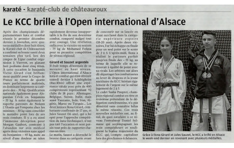 Le KCC36 brille à l’Open International d’Alsace.